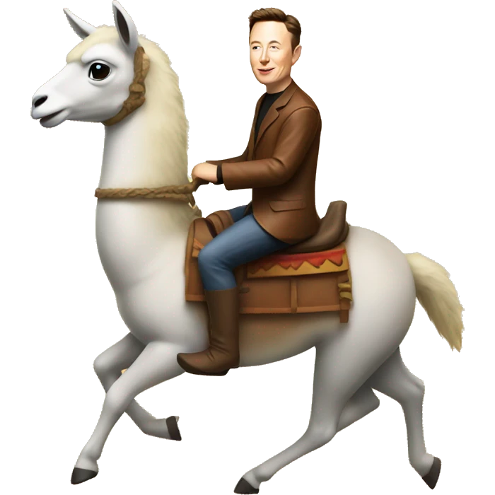  elon musk riding a lama emoji
