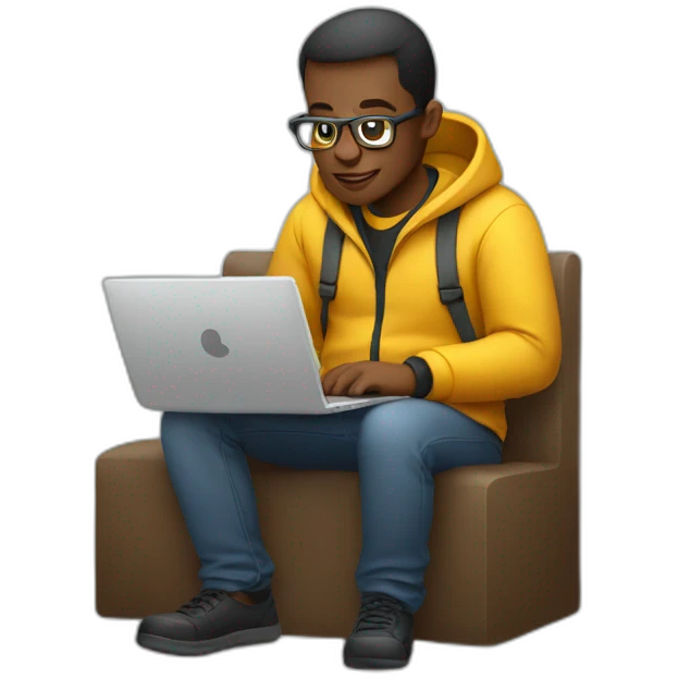 programmer sitting with laptop emoji