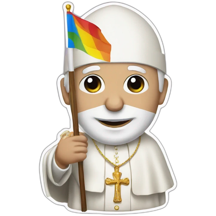 pope with pride flag emoji