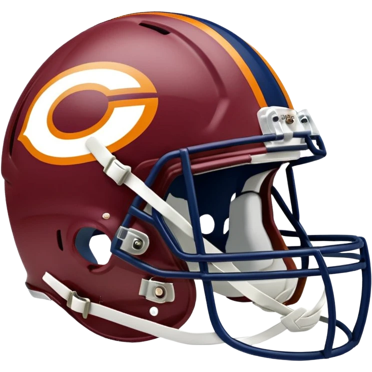 Washington commanders, football helmet facing Chicago Bears football helmet emoji