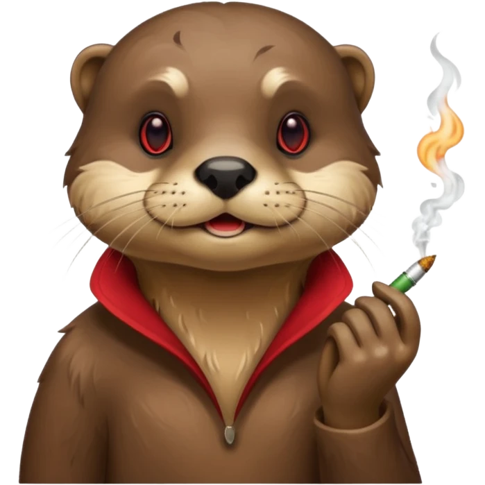 Otter smoking a joint emoji