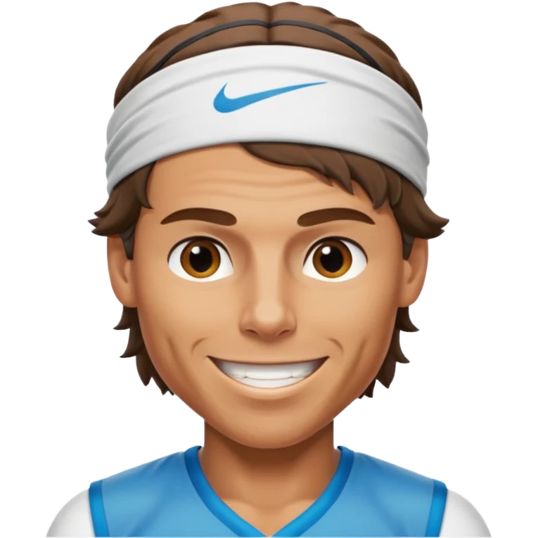 rafael nadal with head band, half body emoji
