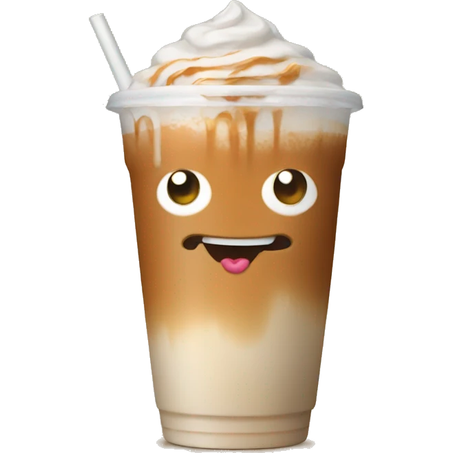 an iced caramel latte  emoji