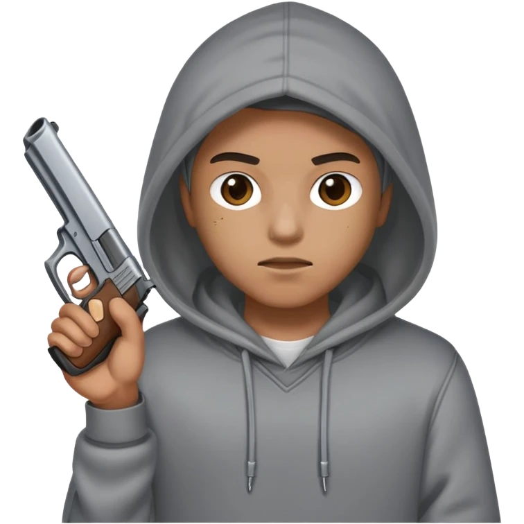 A gun with a hoodie emoji