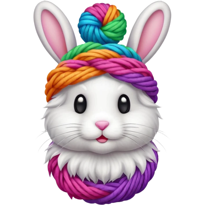 Bunny with yarn ball on head emoji