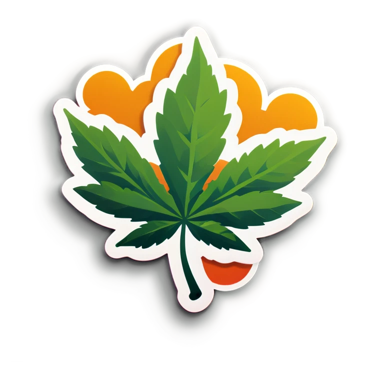 Weed leaf with clouds emoji
