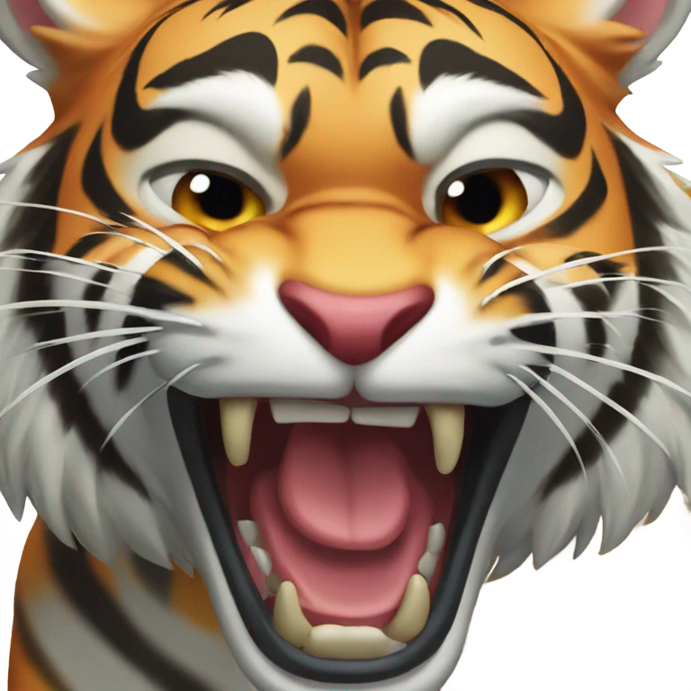 Tiger roaring ferociously  emoji