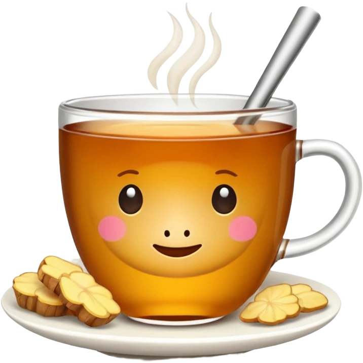 simple cup of tea with ginger root emoji