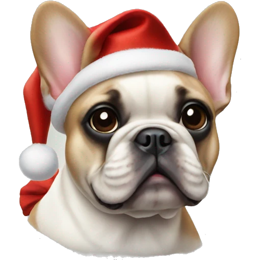 french bulldog wearing christmas outfit emoji