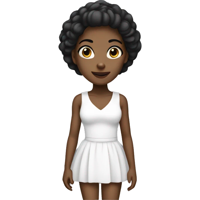 Black coquette girl wearing white emoji
