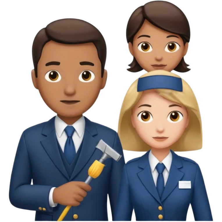 Ein Detektiv Mann  interviewt eine Putzfrau  emoji