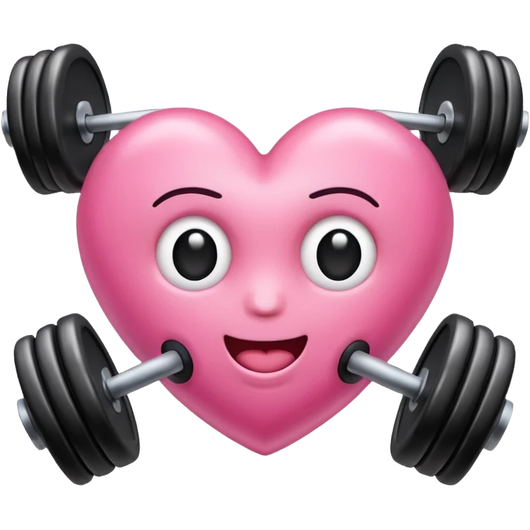 gym dumble emoji heart shape pink colour emoji