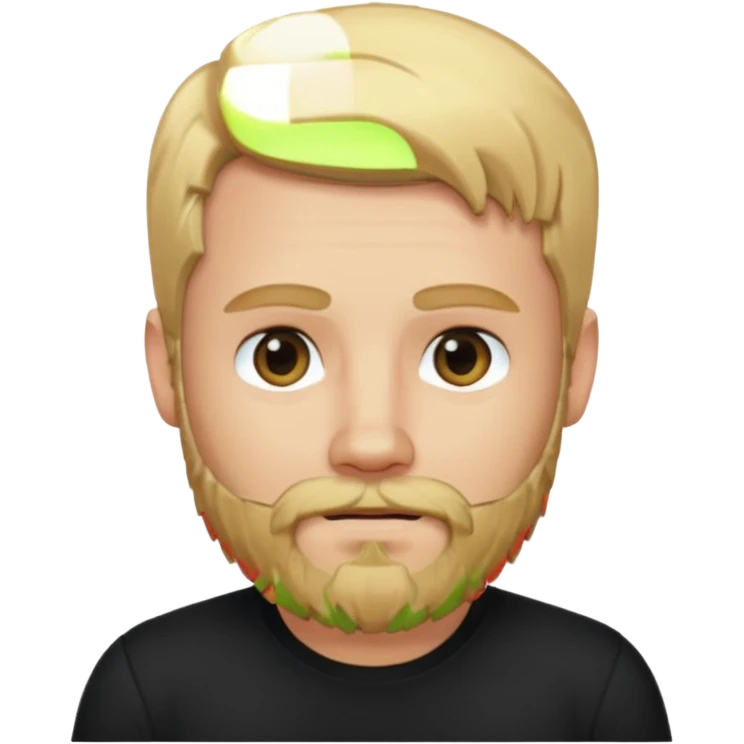 8-BitRyan blonde hair and beard, black shirt emoji