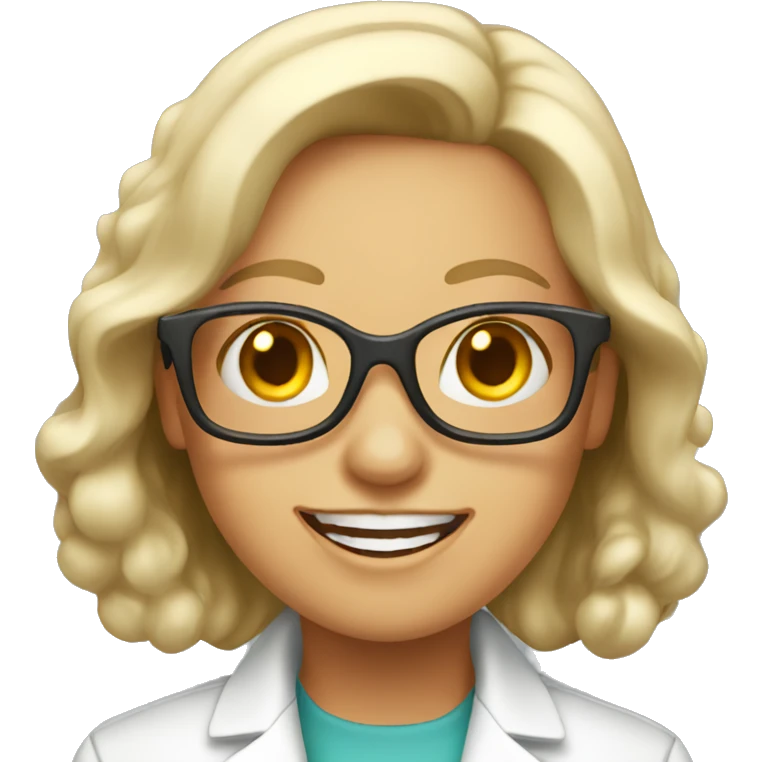happy female white scientist emoji