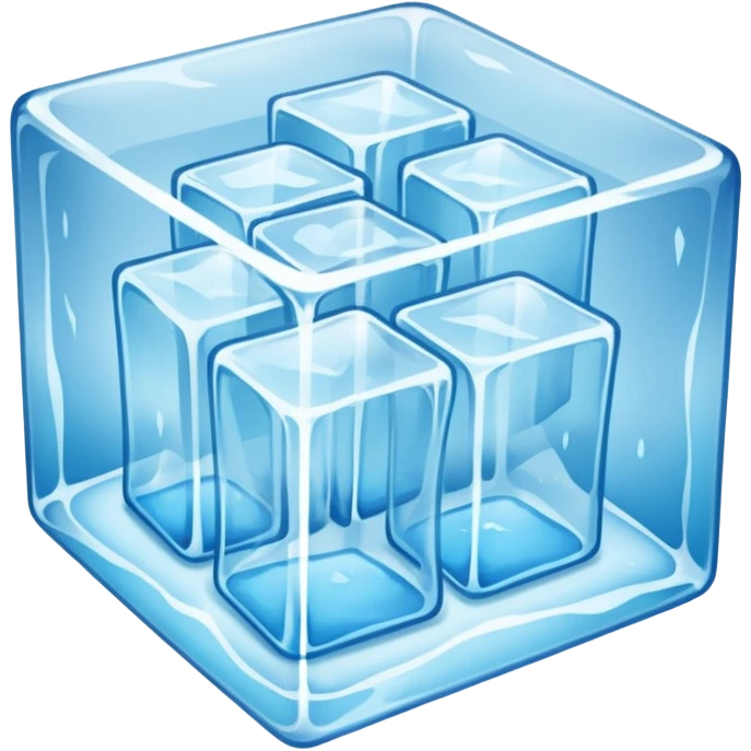Clothes and accessories inside a large ice cube emoji