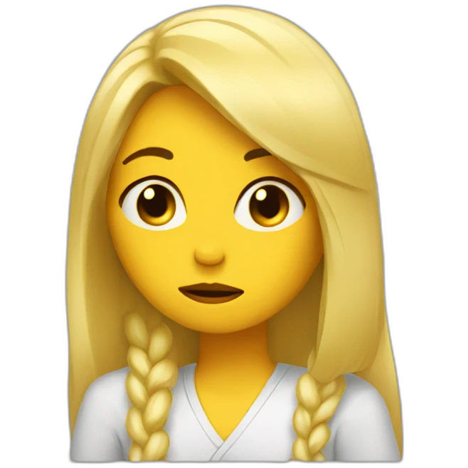 Chica rubia triste emoji