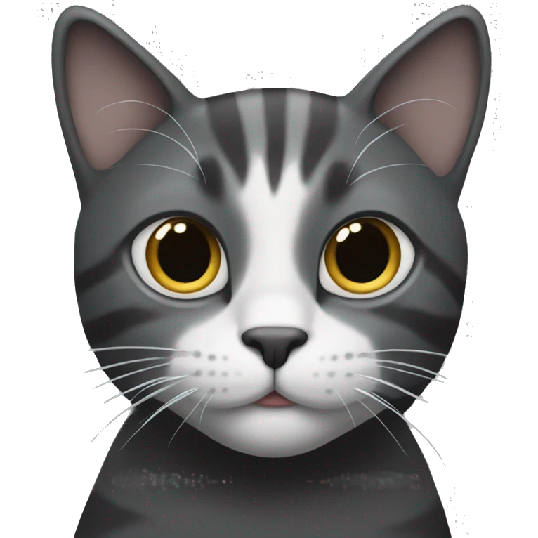 The cat is black and gray together emoji