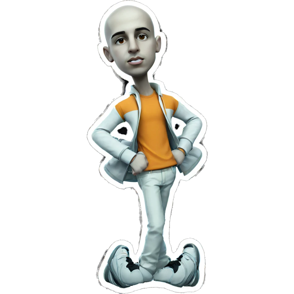 confident bald boy portrait emoji