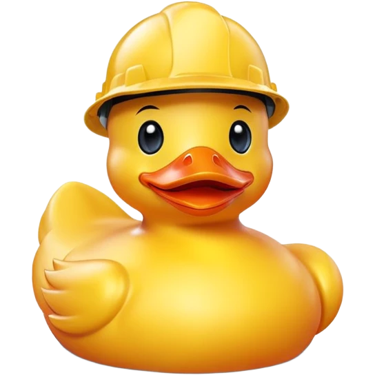 Red rubber duck with yellow hard hat emoji