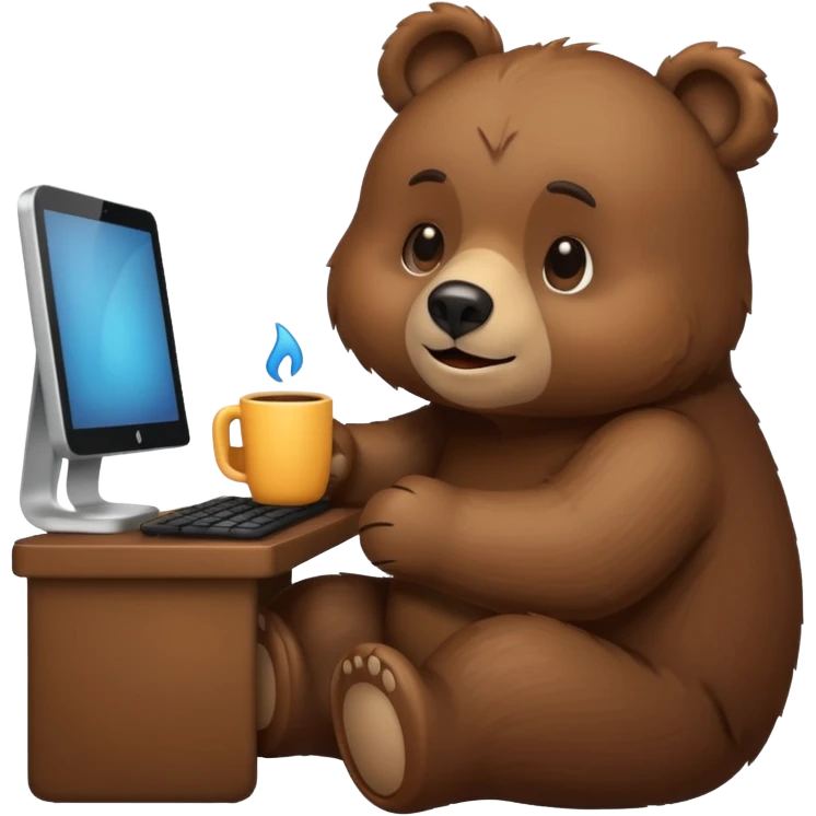bear emoji playing and chilling pc cozy emoji