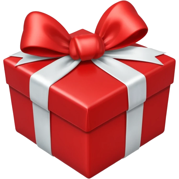 A red heart-shaped gift with a white bow emoji