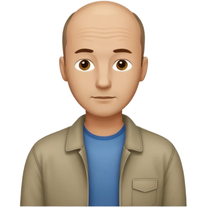 man mid 30's casual clothes balding hairline standing emoji