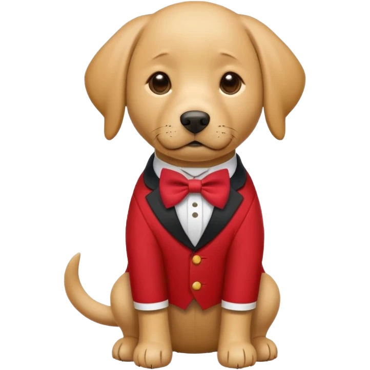 labrator Dog with NeckBow in red suit. emoji