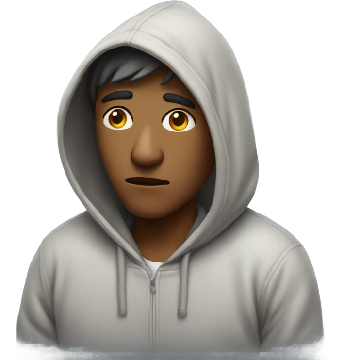 Sick wearing a hoodie emoji