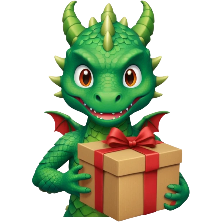 dragon man hold carton box gift emoji