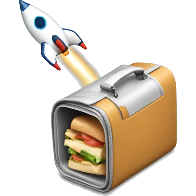 Create a lunch box with a rocket on it emoji