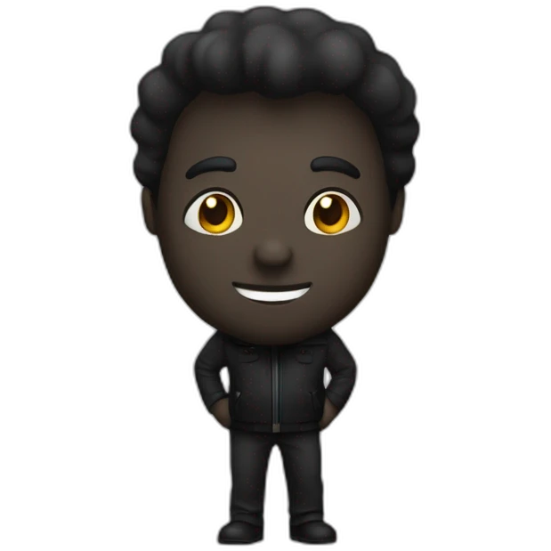 Un noir qui rigole dans le noir emoji