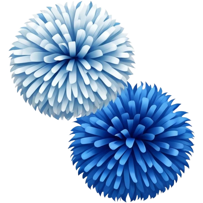 2 blue and white cheer poms emoji