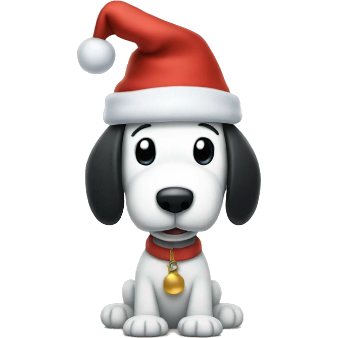 Snoopy wearing a Christmas hat  emoji