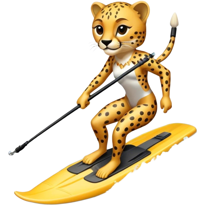 Cheetah water skiing emoji