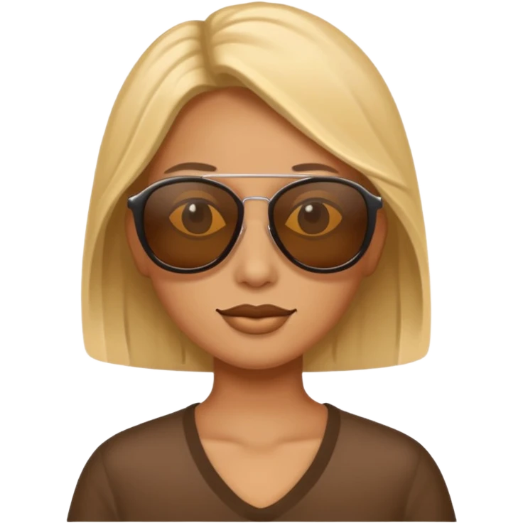 Pelinegra con gafas de sol emoji