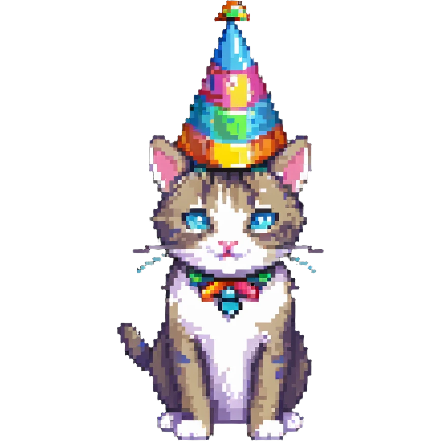 cat with a party hat emoji