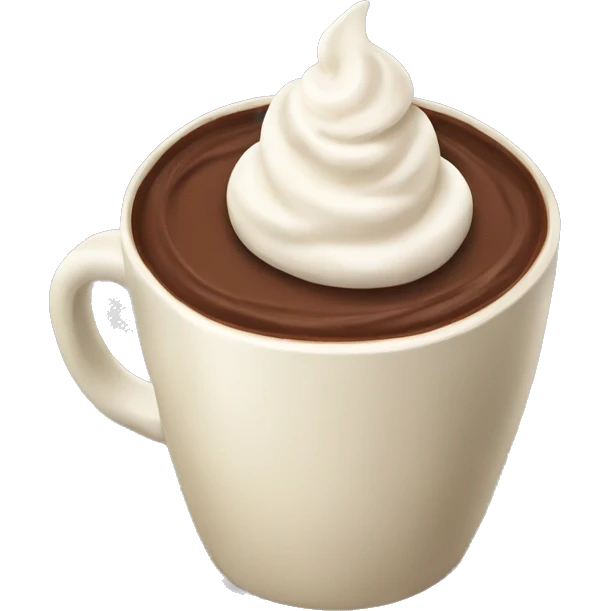 Hot chocolate with cream in a cup emoji