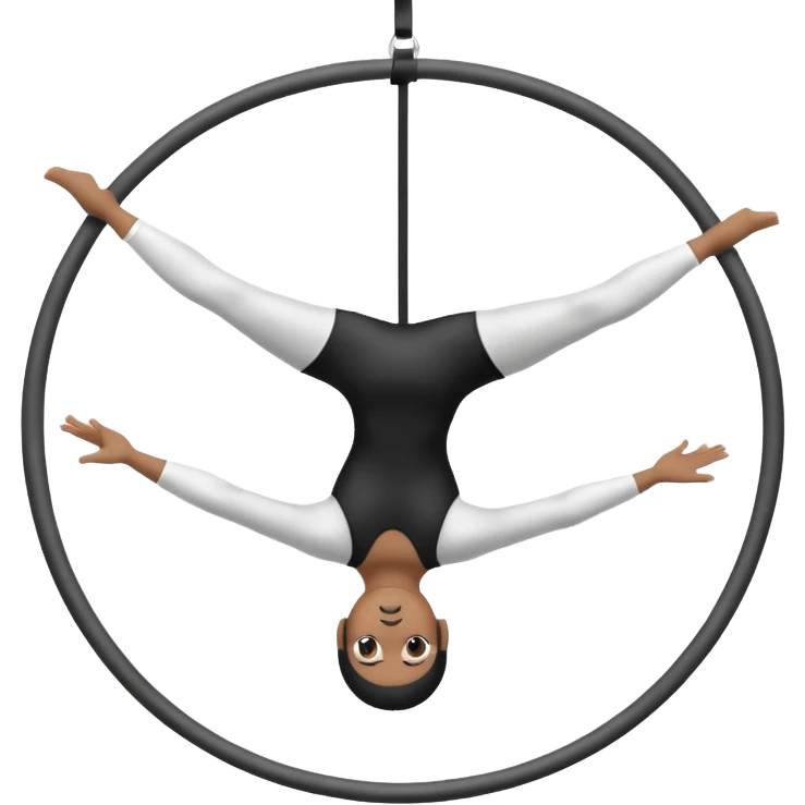 aerial hoop aerialist black n white emoji
