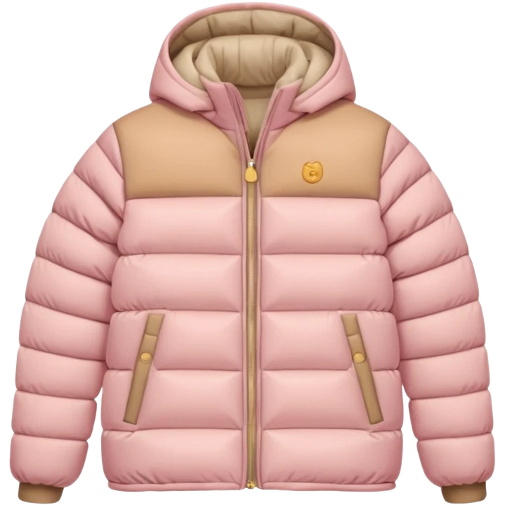Light pink and beige puffer winter jacket (just de jacket) emoji