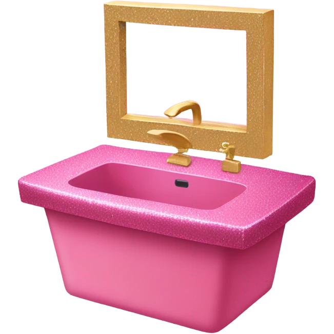 Pink glitter sink with mirror  emoji