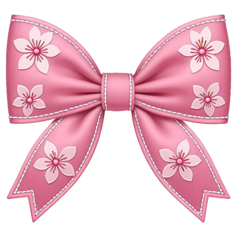sakura bow with stitched border emoji