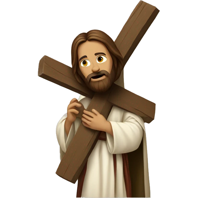Jesus carrying the cross emoji