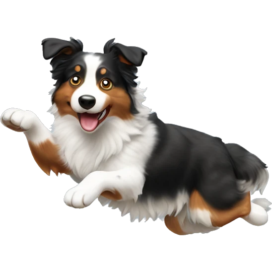 Australian shepherd jumping anvil emoji