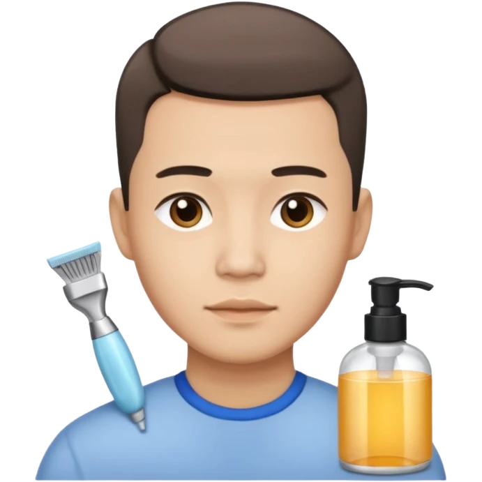 chinese man doing skincare with a fade haircut emoji