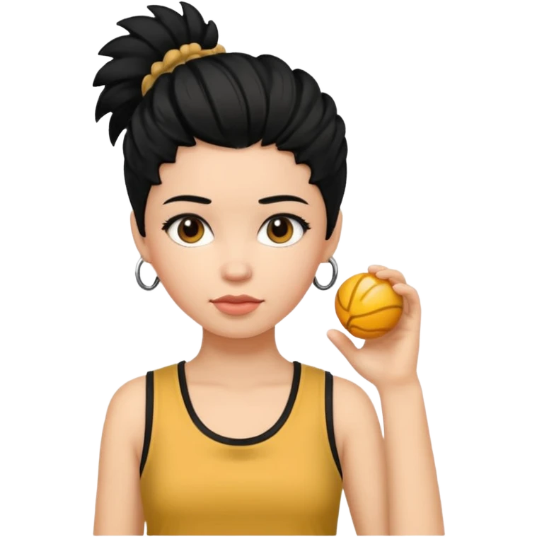 girl In Sleeveless, black hair, funky. emoji