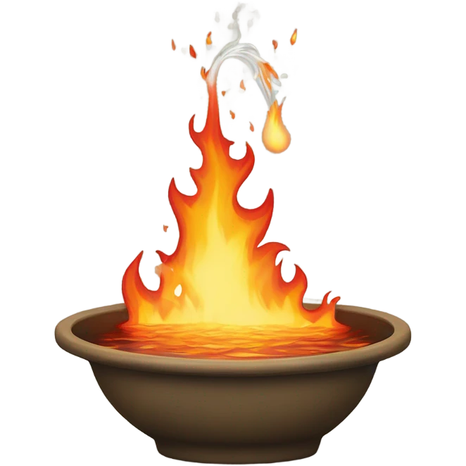 Fire putting itself out with water emoji