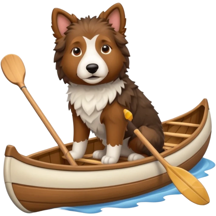 Sheepdog in canoe  emoji