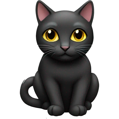 Black cat white round neck emoji