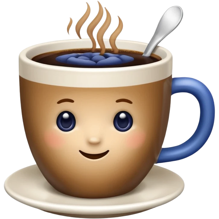 Slow brew coffee with blueberry design in a cup emoji
