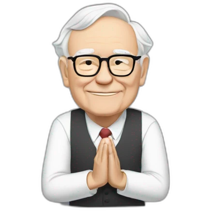 Warren  Buffett doing namaste  emoji